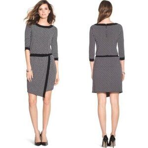 White House Black Market Printed Blouson Dress XS